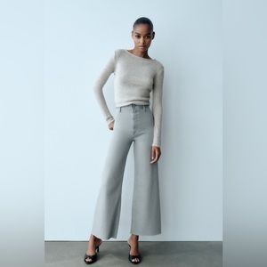 Zara ZW Marine Straight High Rise Jeans - Gray